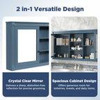 55 Inch Wall-Mount 2-in-1 Mirror Cabinet with Adjustable Shelves