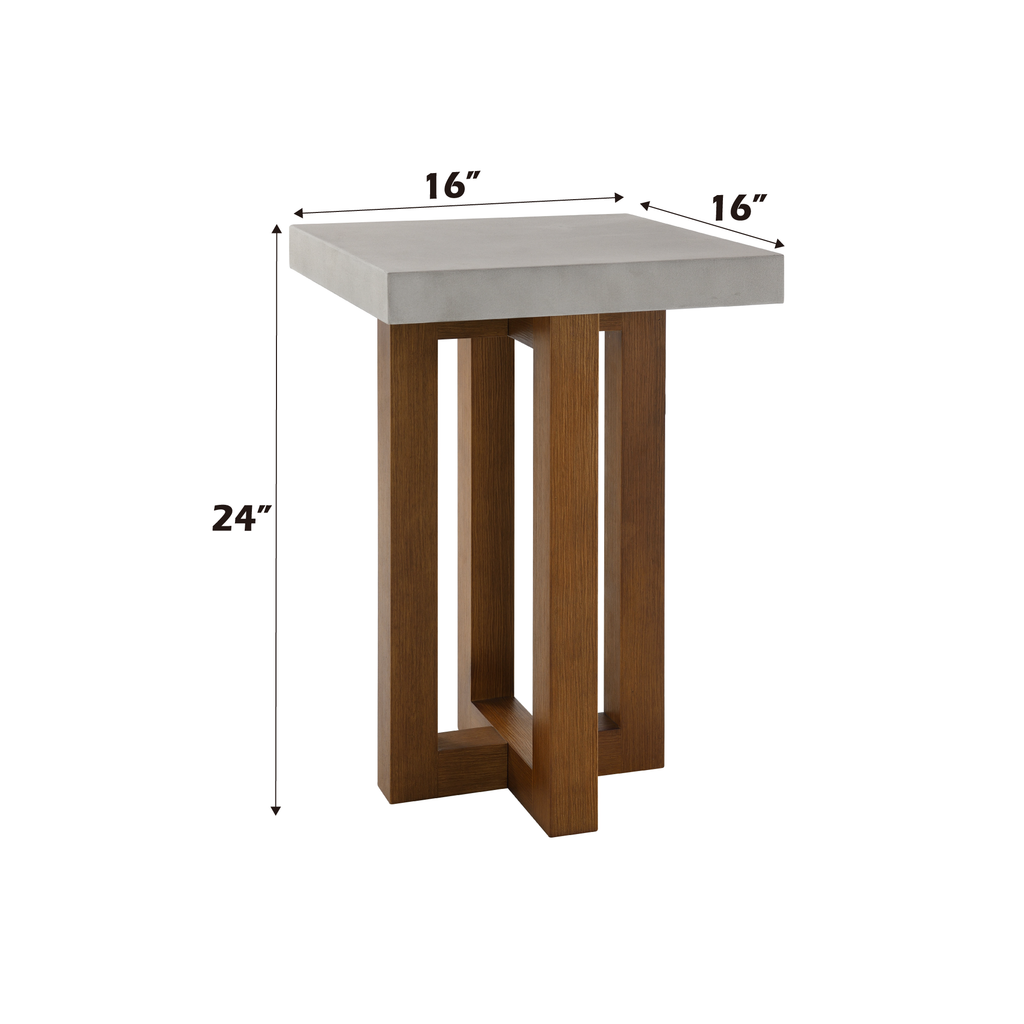 Keven Faux Concrete End Table