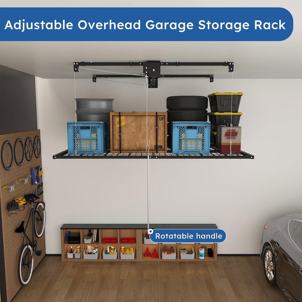 Overhead Garage Storage Rack 5x9 FT for High Ceilings