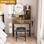 Makeup Vanity with LED Lights & Power Outlet