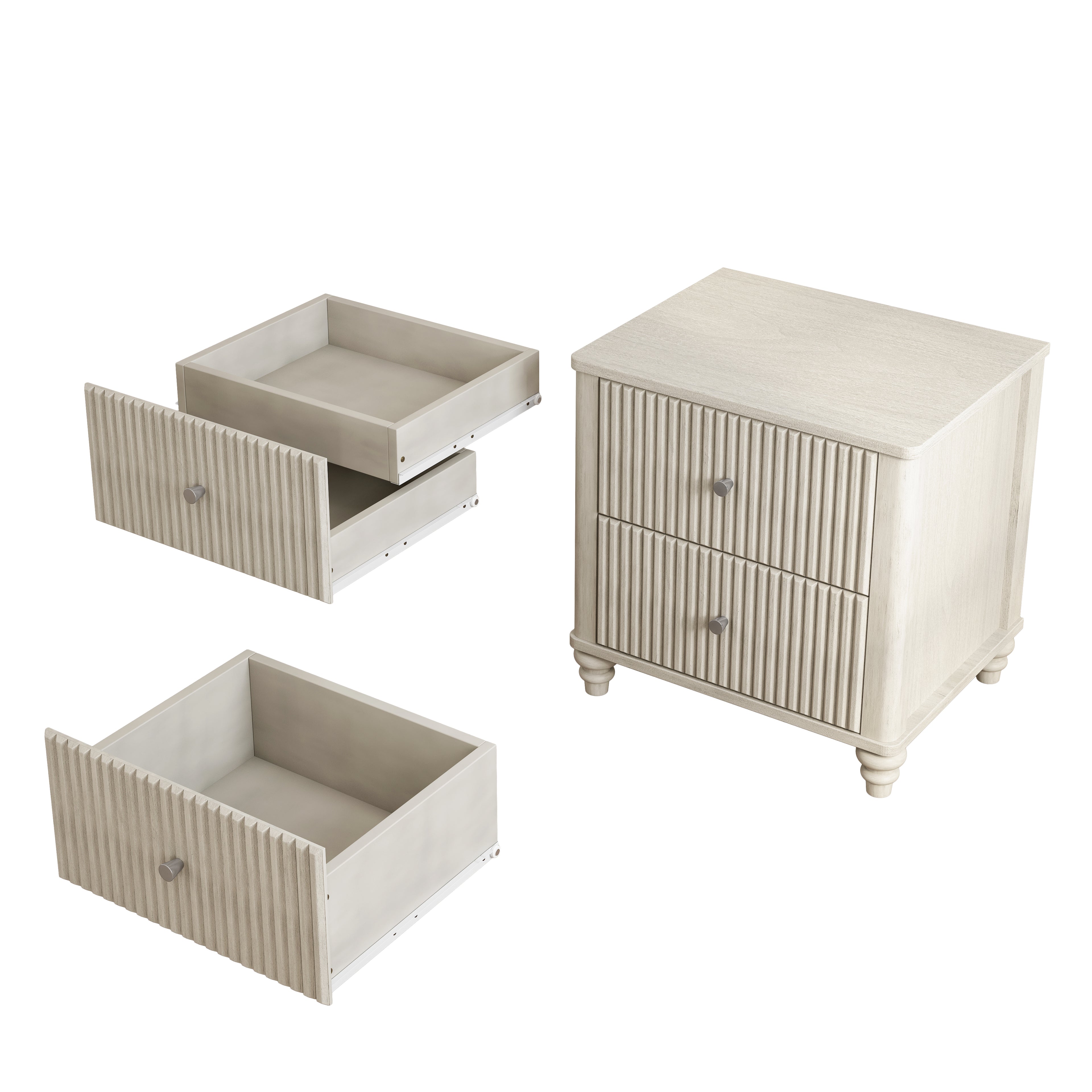 3-Piece Bedroom Set With Queen Size Bed And 2 Nightstands