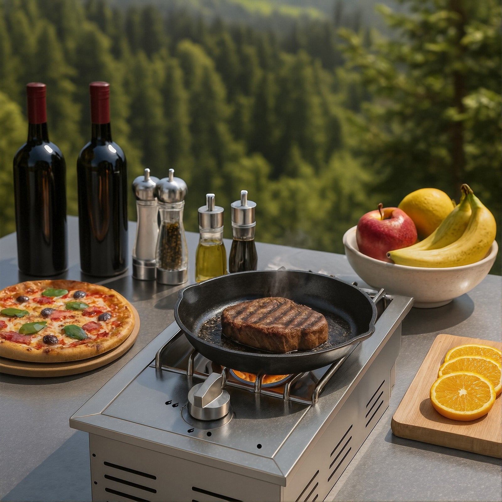 15,000BTU Liquid Propane Single Grilling Side Burner