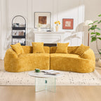 Yellow Curved Compressed Sofa - Creative Nordic-Style Design