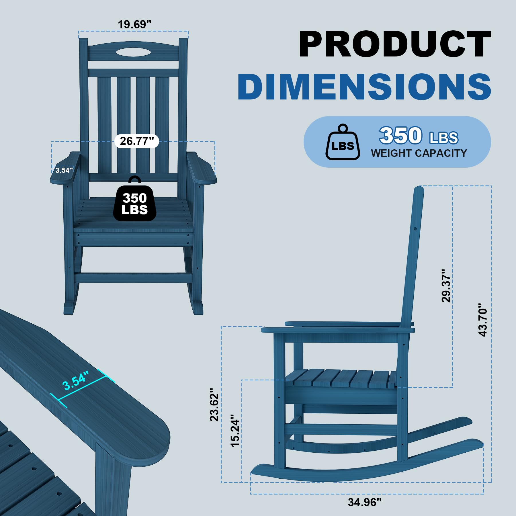 Outdoor Rocking Chair Set of 2
