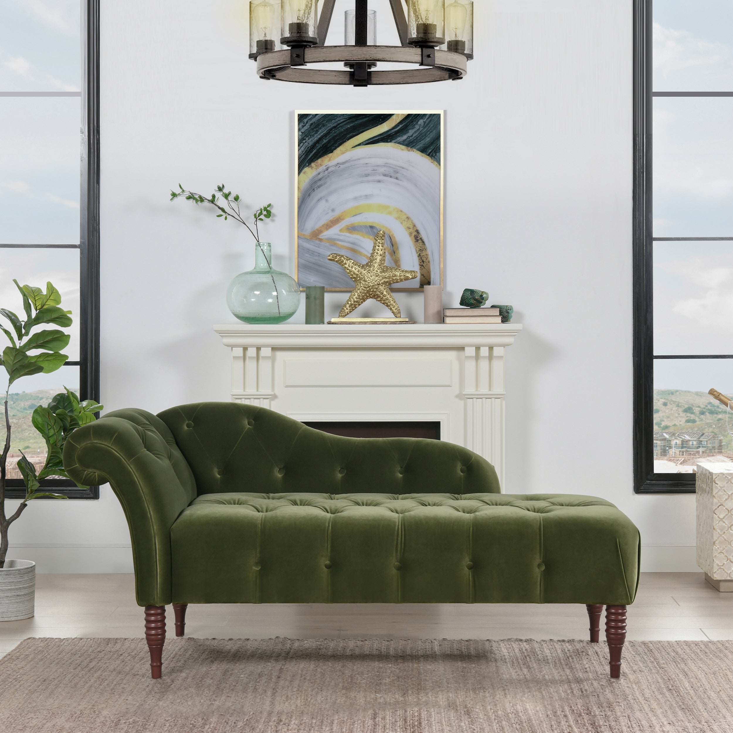 The Solengrund™ Right-Arm Lounge Sofa Olive Green