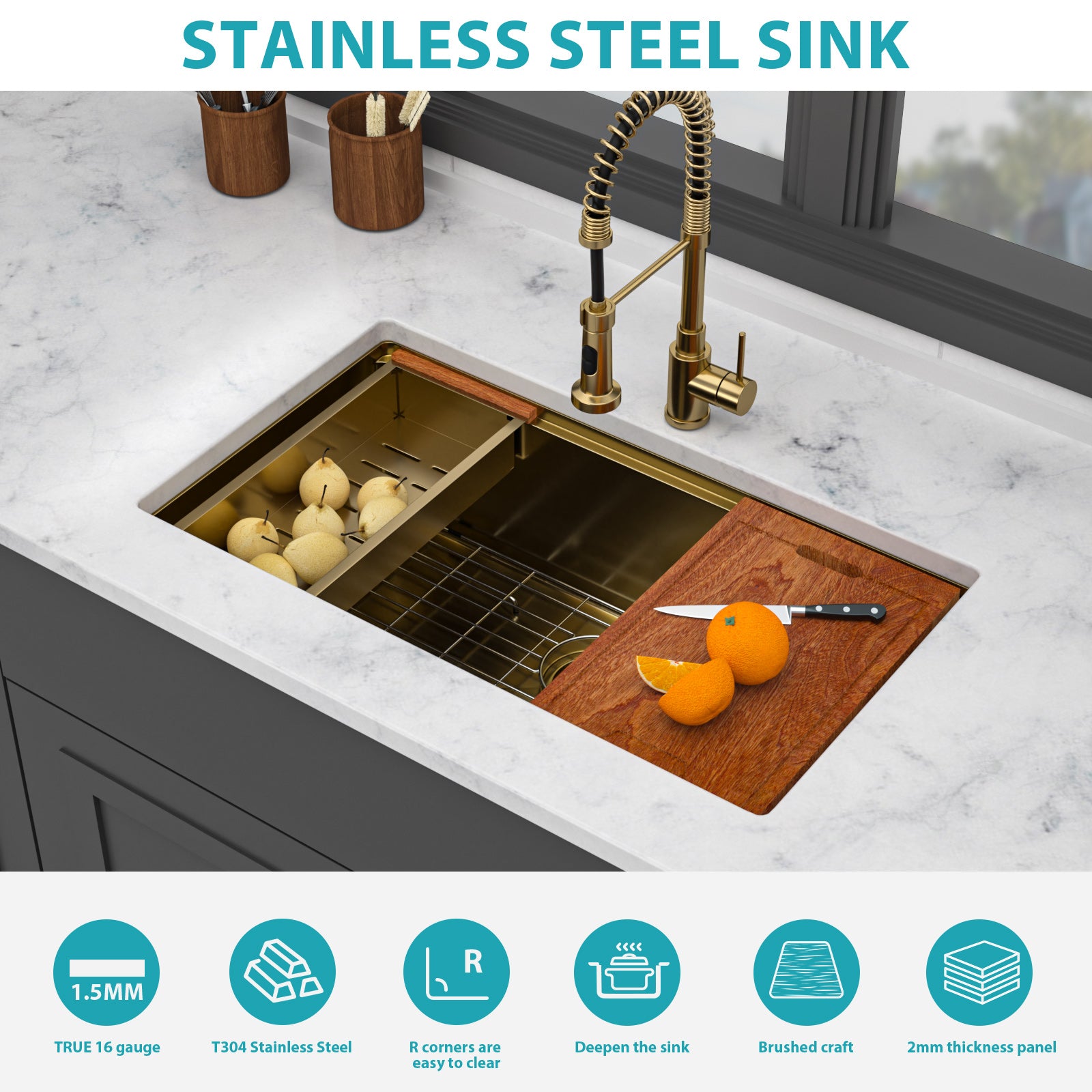 Undermount Workstation Kitchen Sink