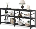 70.9" Extra Long Console Table with Storage Shelves