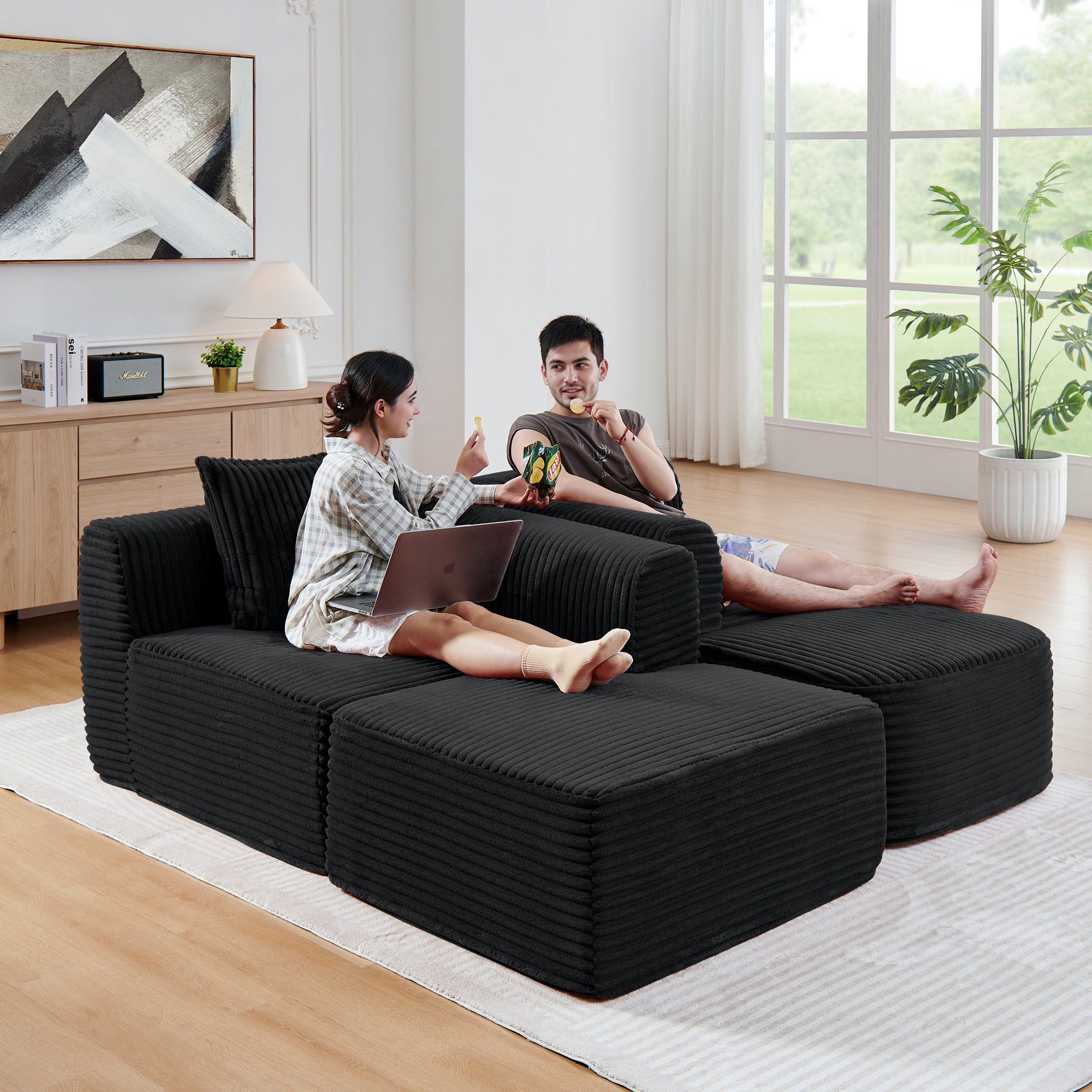 114" Cloud Sectional Couch with L-Shape Chaise