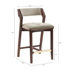 Patricia Wood Upholstered Counter Stool