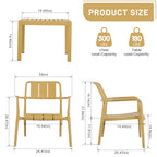 Summer 2-Piece PP Single-Seater Chairs + Coffee Table Set