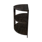 Kalne Console Table Half Moon Shape with 2 Open Shelves
