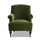 Eloise 30" Pleated Sock Arm Accent Armchair, Olive
