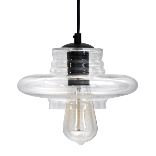Torus Saucer Pendant with Clear Glass