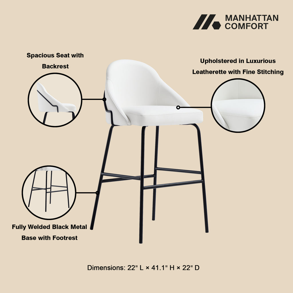 Gracie Metal Upholstered Barstool
