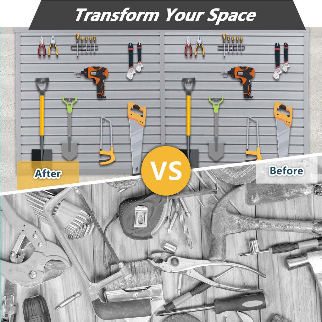 Heavy Duty PVC Slatwall Garage Organizer