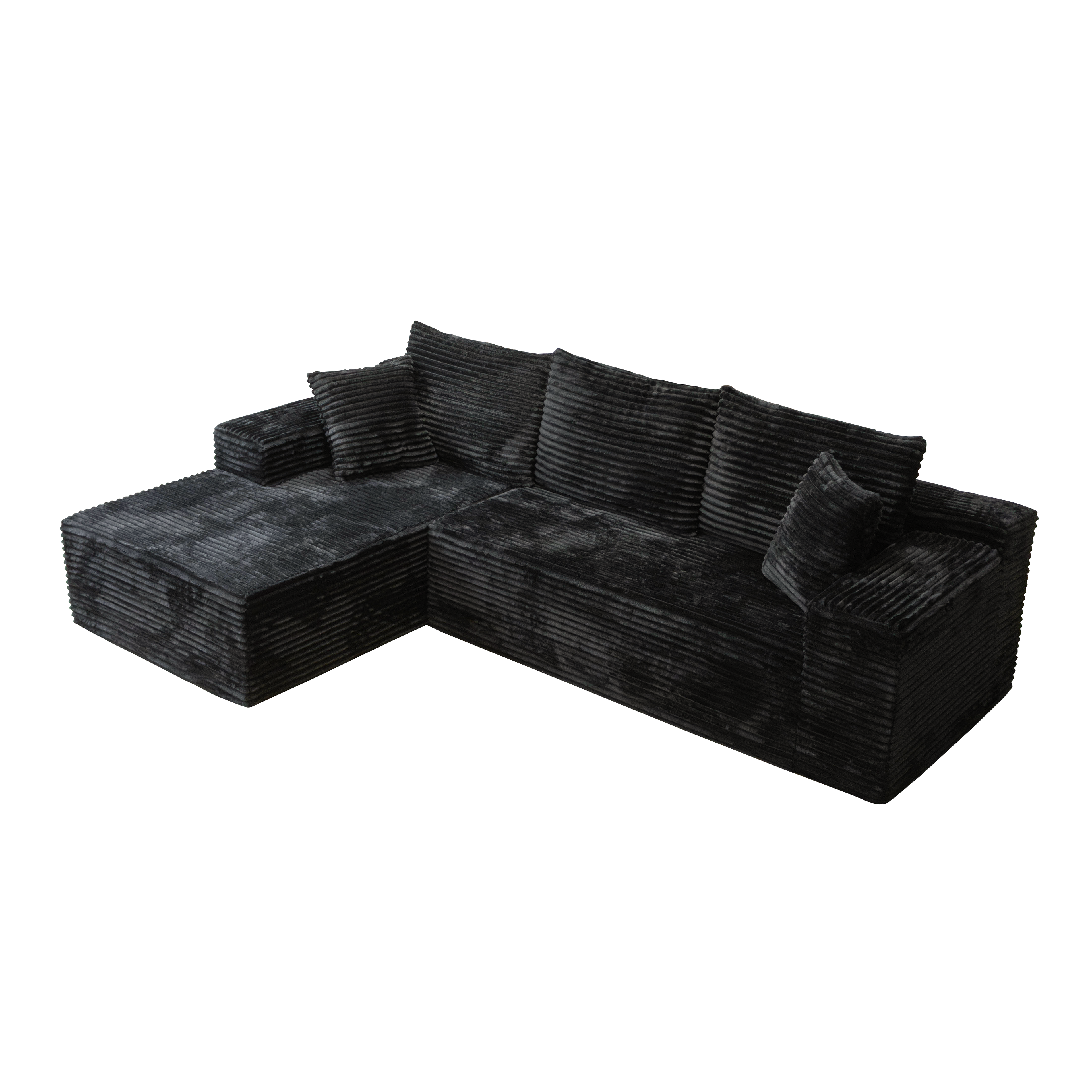 96" Frameless Boneless Soft Sofa with L-Shaped Chaise