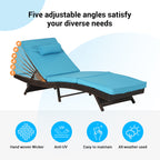 Outdoor Wicker Long Reclining Chair Set of 2