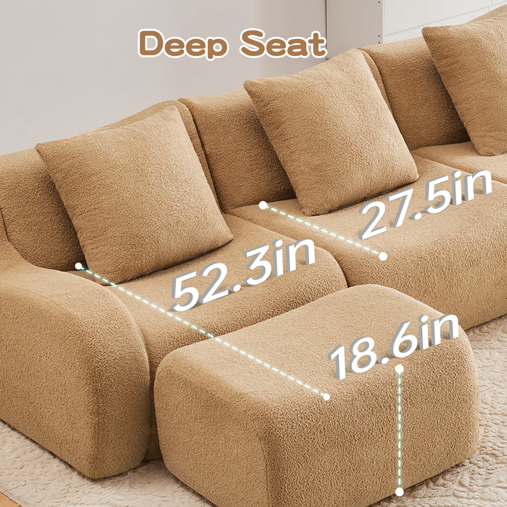 Soft Teddy Fabric Boneless Sofa