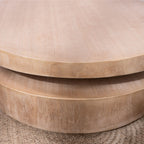 Modern Round Wood Coffee Table – 31.3"