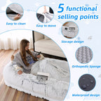 Human Dog Bed - Washable Faux Fur