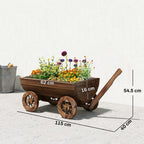 Outsunny Wooden Wagon Planter Box