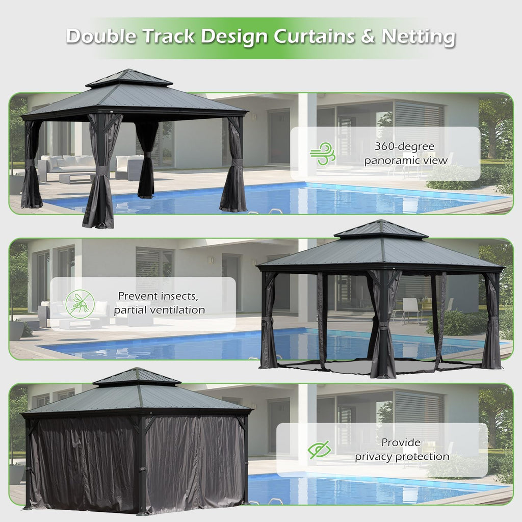 12'x12' Hardtop Gazebo with Resin Roof