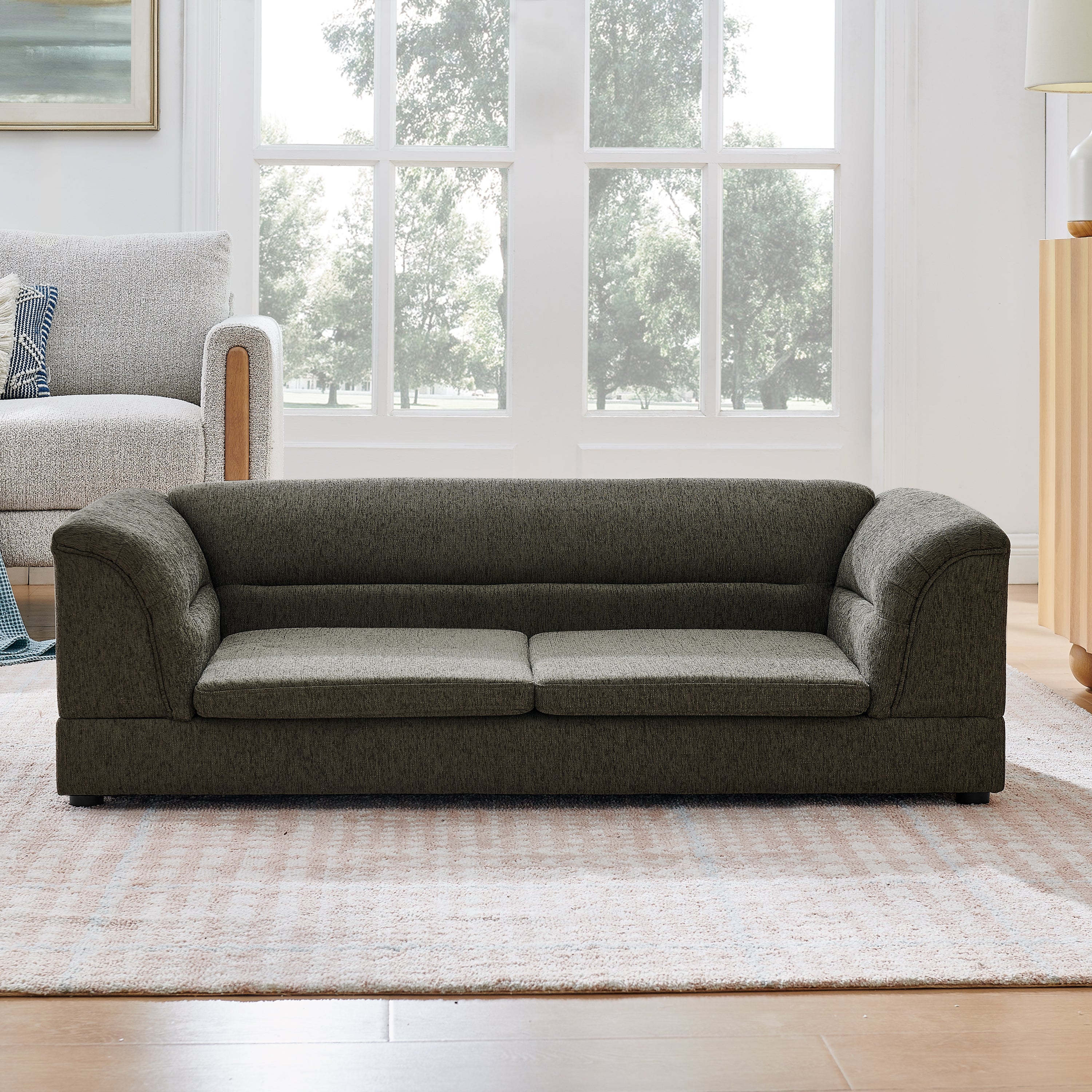 Oversized Pet Sofa, Curved Armrest Rectangular Dog Sofa