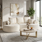 106 in. 2-Piece Fabric Cloud Curved Sectional Sofa - Snow