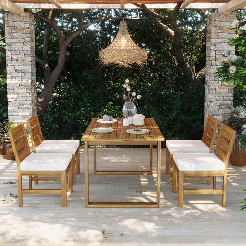U_Style Farmhouse 5-Piece Outdoor Patio Dining Set