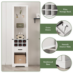 75'' Tall Storage Cabinet with LED Light