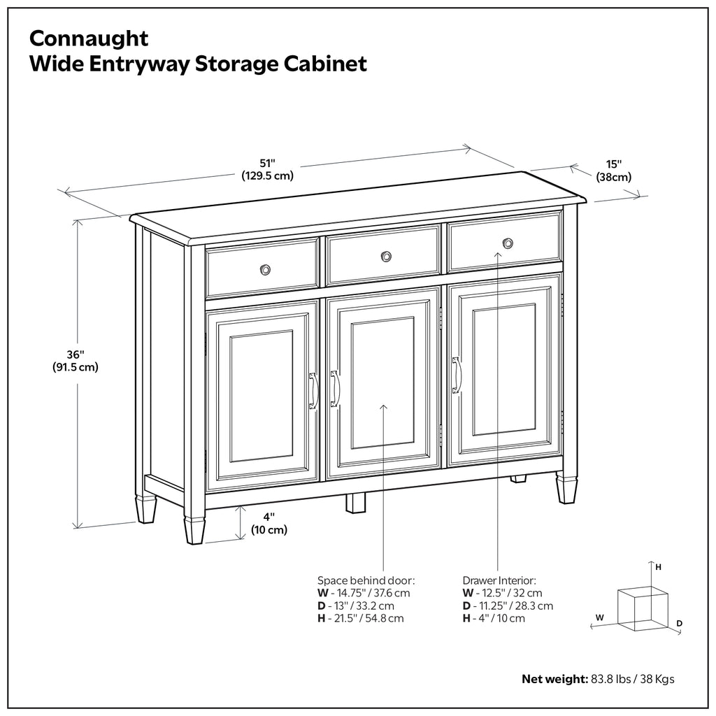 Connaught Wide Entryway Storage Cabinet