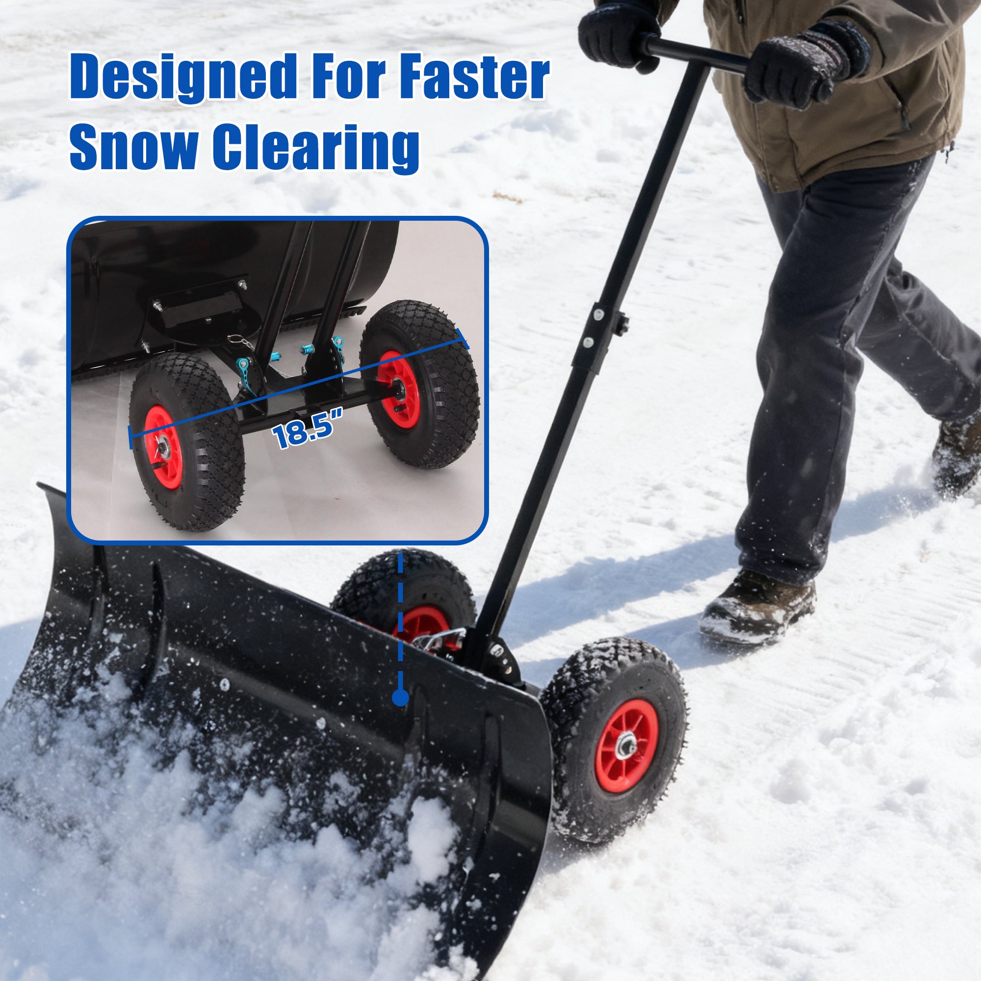30" Wide Metal Snow Pusher