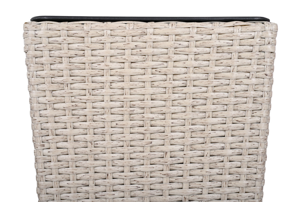 Outdoor PE Wicker Flower Pots, 2-Pcs Set
