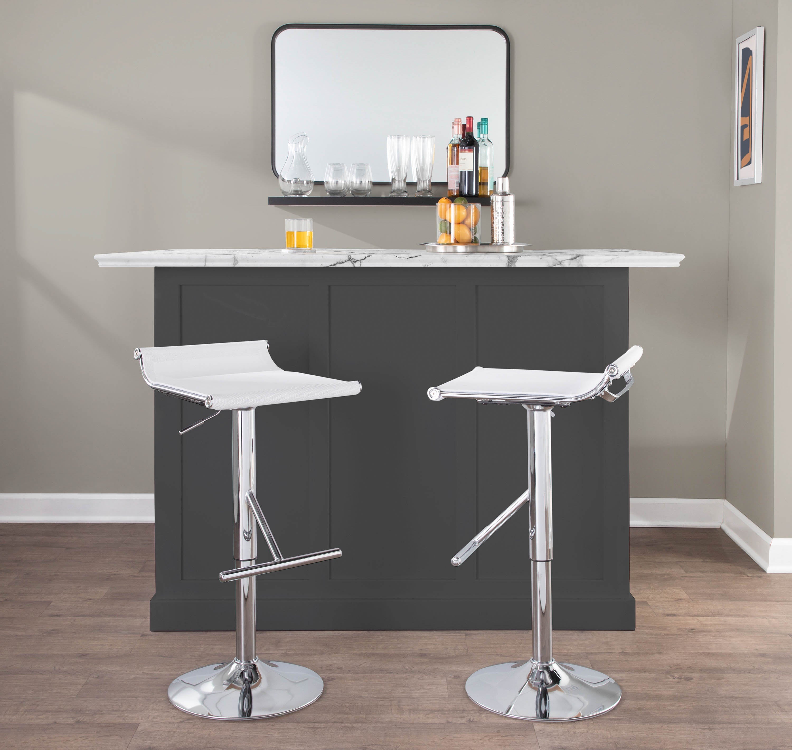 Contemporary Adjustable Bar Stool in Various Colors