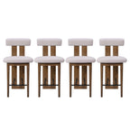 Renee Indoor Modern Split-Back Rubber Wood Counter Stool