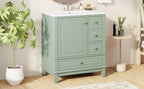 30" Bathroom Vanity with Sink, One Door and Three Drawers