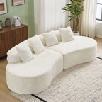 White Curved Sofa