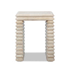 Veda 20" Reclaimed Wood Stacked Geometric Waterfall Side Table