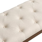 Classic Tufted Upholstered Bench with Curved Arms