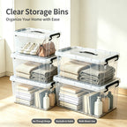 4 Pack 90 QT Clear Plastic Storage Bins with Lids