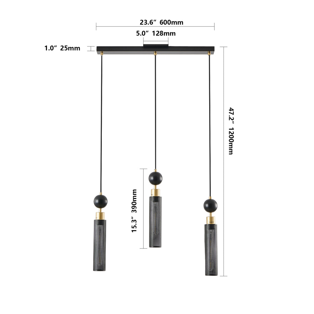 Modern 3-Light Pendant Chandelier