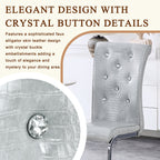 Set of 2 Retro Alligator Skin Upholstered Dining Chairs