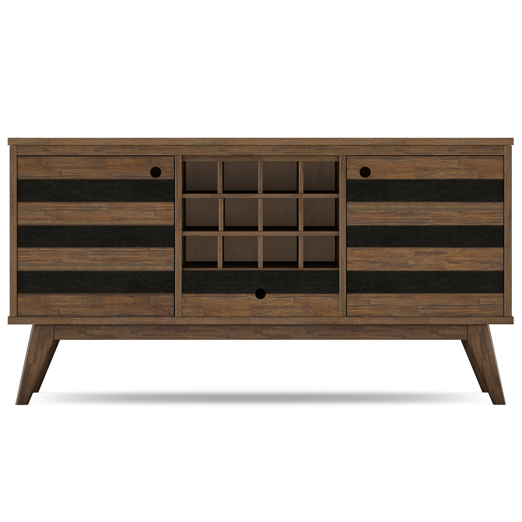 Clarkson 60 Inch Wide Solid Acacia Wood Sideboard with Wine Storage