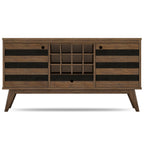 Clarkson 60 Inch Wide Solid Acacia Wood Sideboard with Wine Storage