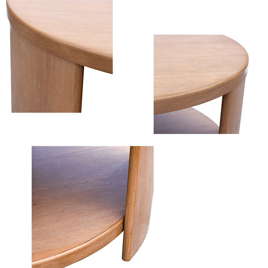 Round Coffee Table with Shelf