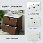 30" Bathroom Vanity with Ceramic Sink