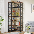 79.53" Tall 7-Tier Large Corner Bookshelf