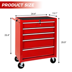 5-Drawer Rolling Tool Chest with Lock & Key