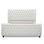 Brooklyn King Tufted Panel Bed Headboard and Footboard Set, Antique