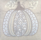 Lace Embroidered Pumpkin Throw Pillow – Neutral Fall Accent Cushion Set of 2
